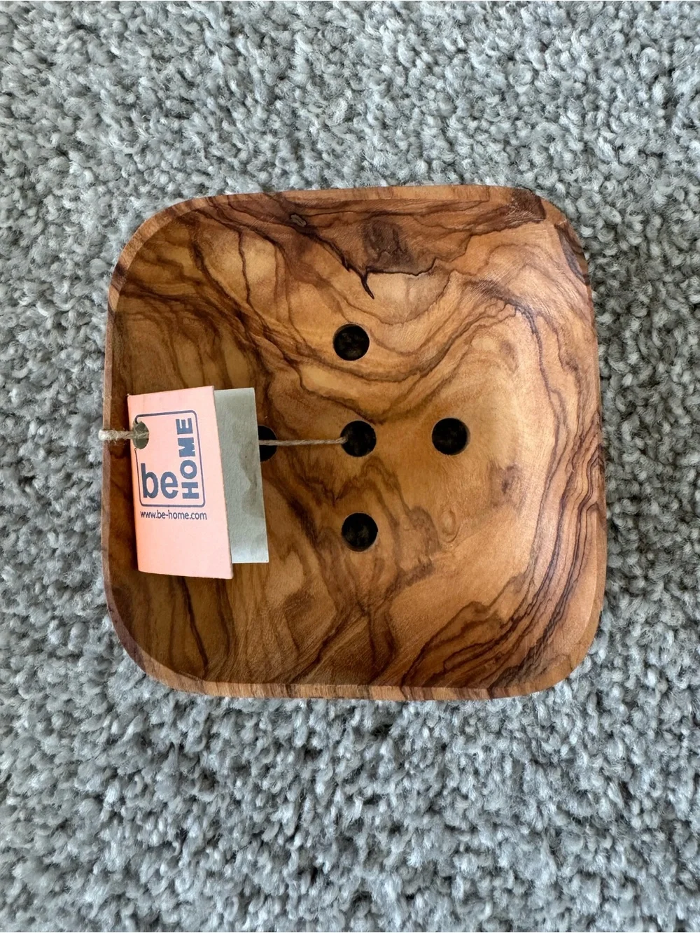 Olive Wood Soap Dish in Natural Brown